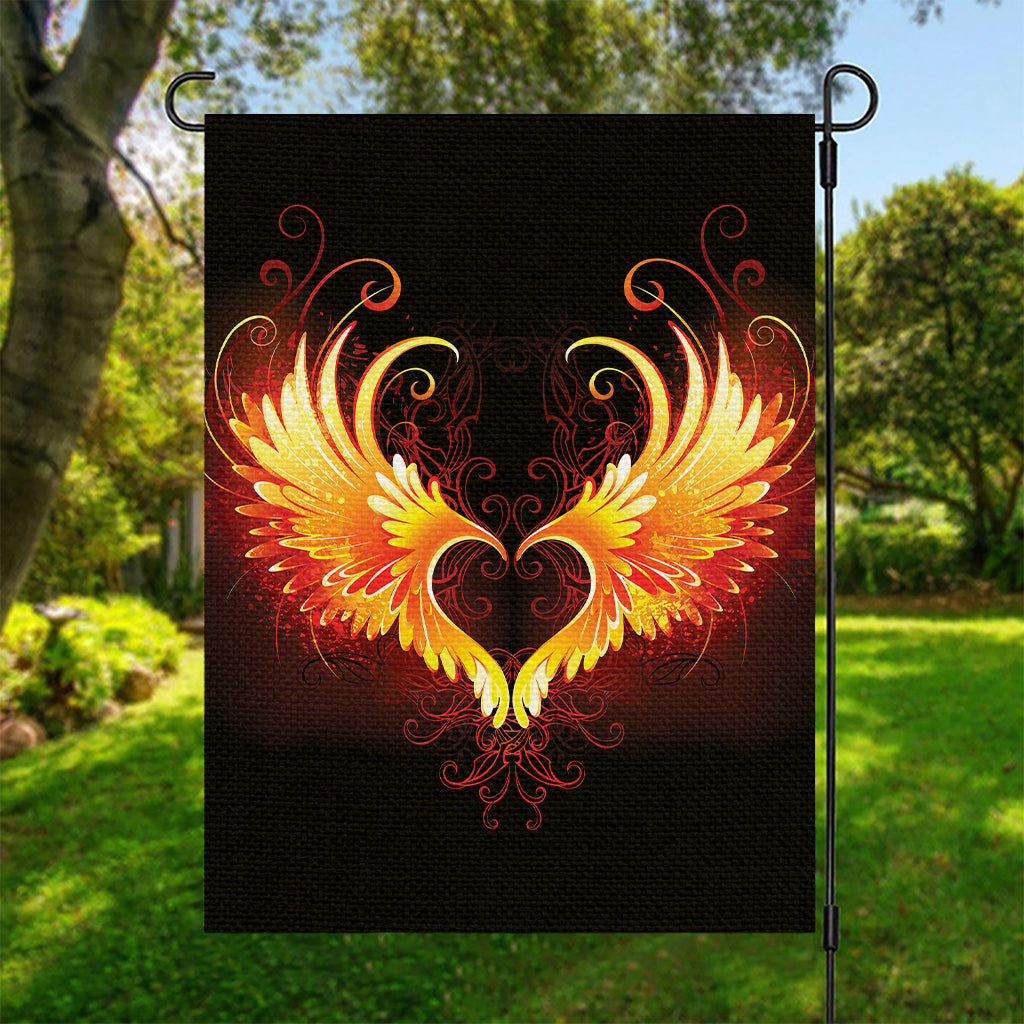 Fire Angel Wings Print Garden Flag