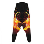 Fire Angel Wings Print Hammer Pants