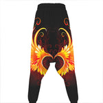Fire Angel Wings Print Hammer Pants