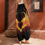 Fire Angel Wings Print Harem Pants