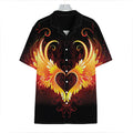 Fire Angel Wings Print Hawaiian Shirt