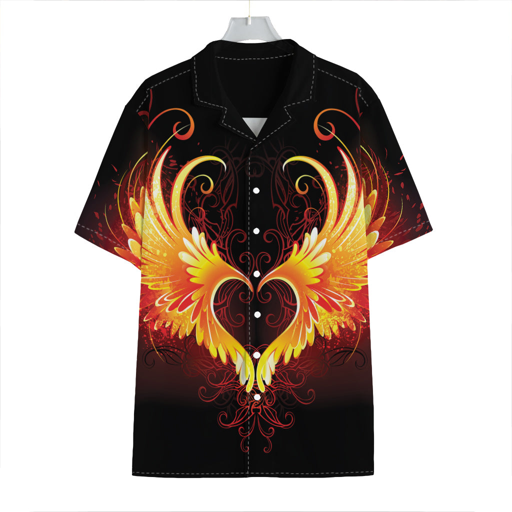 Fire Angel Wings Print Hawaiian Shirt