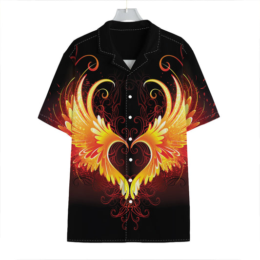 Fire Angel Wings Print Hawaiian Shirt