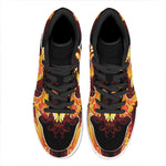 Fire Angel Wings Print High Top Leather Sneakers