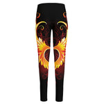 Fire Angel Wings Print High-Waisted Pocket Leggings