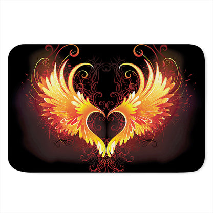 Fire Angel Wings Print Indoor Door Mat