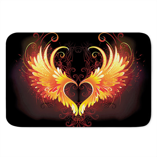 Fire Angel Wings Print Indoor Door Mat