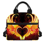 Fire Angel Wings Print Insulated Lunch Bag
