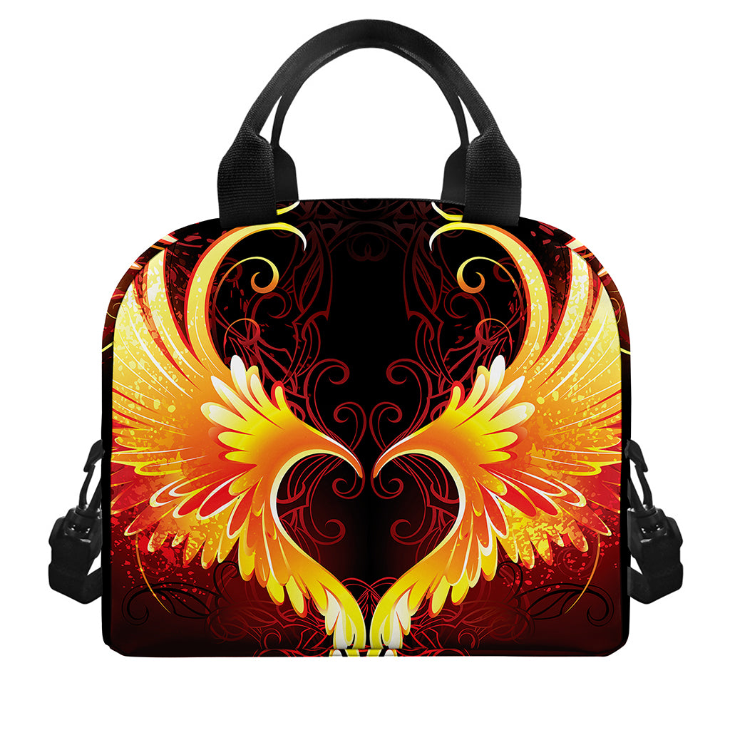 Fire Angel Wings Print Insulated Lunch Bag