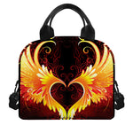 Fire Angel Wings Print Insulated Lunch Bag