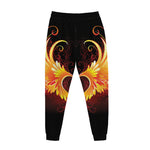 Fire Angel Wings Print Jogger Pants