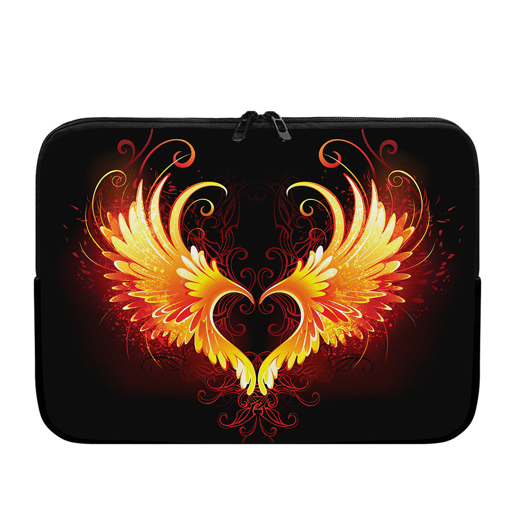 Fire Angel Wings Print Laptop Sleeve