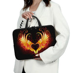 Fire Angel Wings Print Laptop Sleeve With Handle