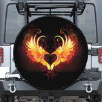 Fire Angel Wings Print Leather Spare Tire Cover