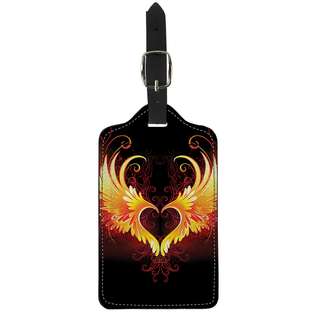 Fire Angel Wings Print Luggage Tag