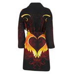 Fire Angel Wings Print Men's Bathrobe