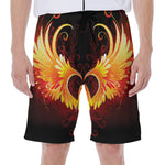 Fire Angel Wings Print Men's Beach Shorts