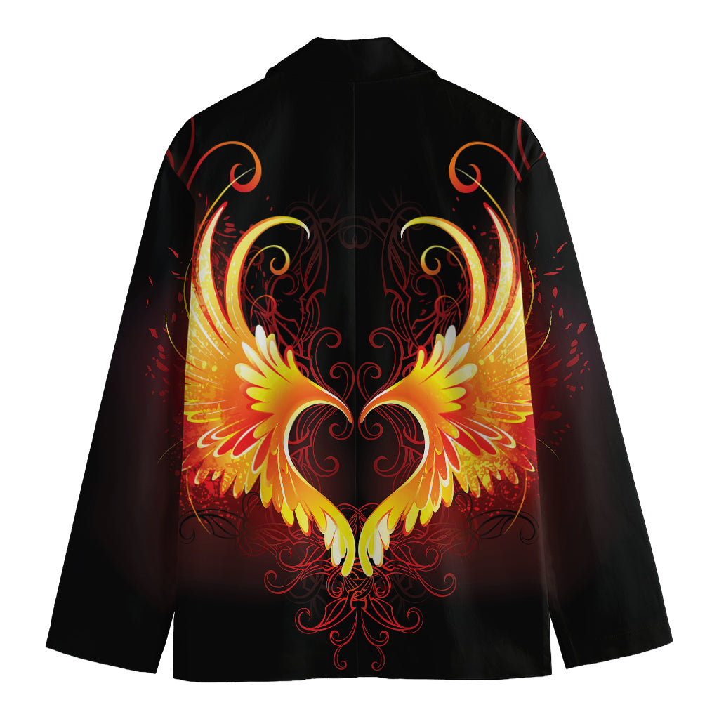 Fire Angel Wings Print Men's Blazer