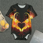 Fire Angel Wings Print Men's Bodysuit