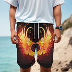 Fire Angel Wings Print Men's Cargo Shorts