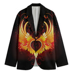 Fire Angel Wings Print Men's Cotton Blazer