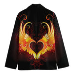 Fire Angel Wings Print Men's Cotton Blazer