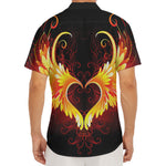 Fire Angel Wings Print Men's Deep V-Neck Shirt