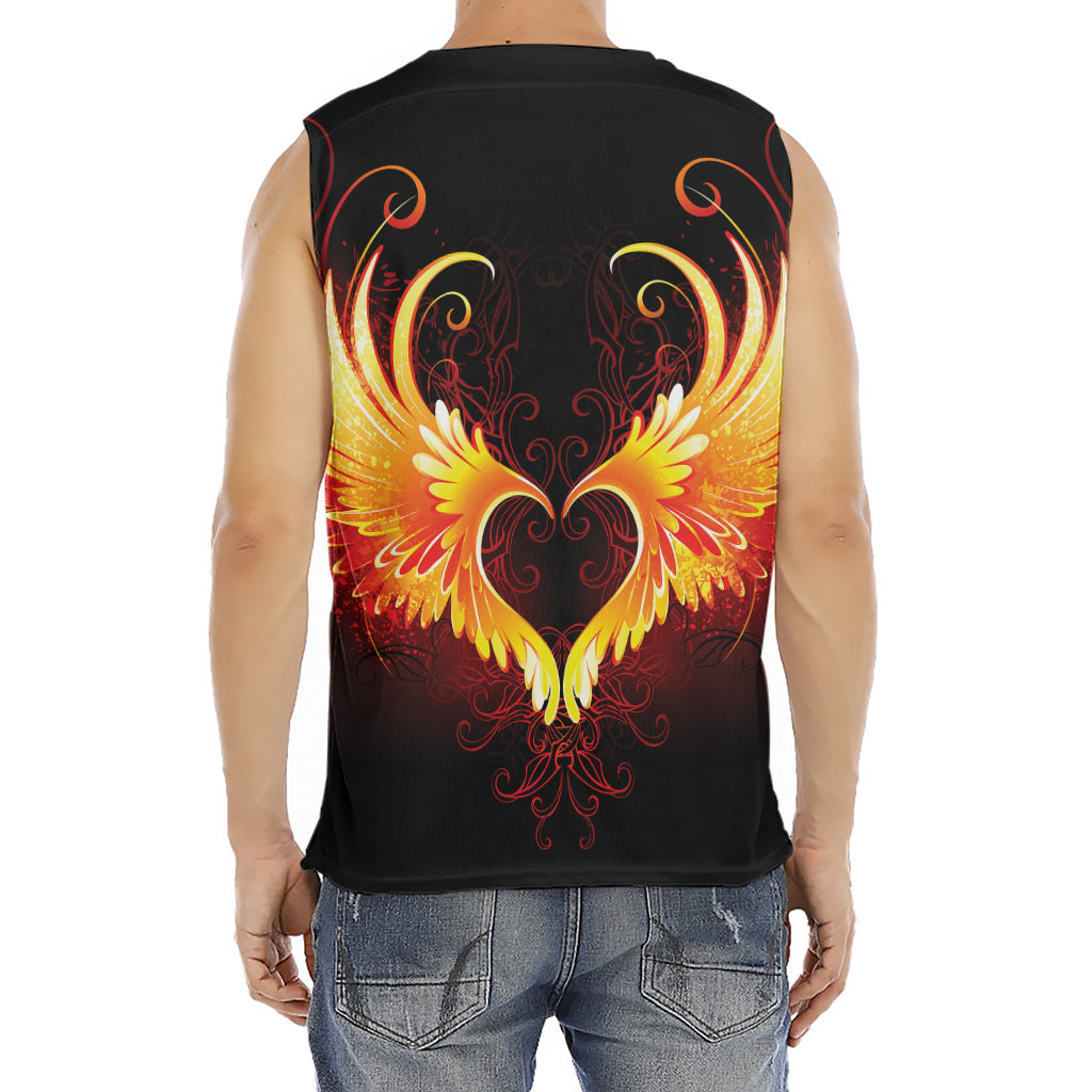 Fire Angel Wings Print Men's Fitness Tank Top