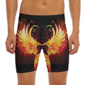 Fire Angel Wings Print Men's Long Boxer Briefs