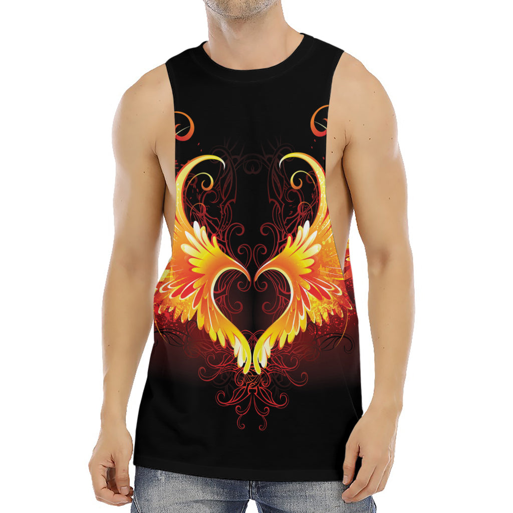 Fire Angel Wings Print Men's Muscle Tank Top