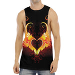 Fire Angel Wings Print Men's Muscle Tank Top