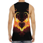 Fire Angel Wings Print Men's Muscle Tank Top