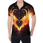 Fire Angel Wings Print Men's Shirt