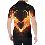 Fire Angel Wings Print Men's Shirt
