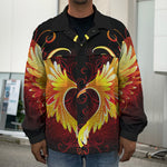 Fire Angel Wings Print Men's Shirt Jacket