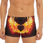 Fire Angel Wings Print Men's Short Boxer Briefs