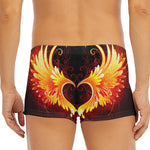 Fire Angel Wings Print Men's Short Boxer Briefs