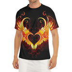 Fire Angel Wings Print Men's Short Sleeve Rash Guard