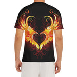 Fire Angel Wings Print Men's Short Sleeve Rash Guard