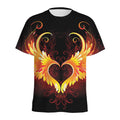 Fire Angel Wings Print Men's Athletic T-Shirt
