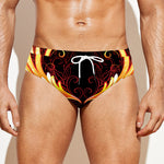 Fire Angel Wings Print Men's Swim Briefs