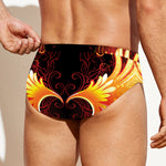 Fire Angel Wings Print Men's Swim Briefs
