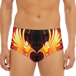 Fire Angel Wings Print Men's Triangle Swim Briefs