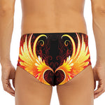 Fire Angel Wings Print Men's Triangle Swim Briefs