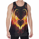 Fire Angel Wings Print Men's Velvet Tank Top