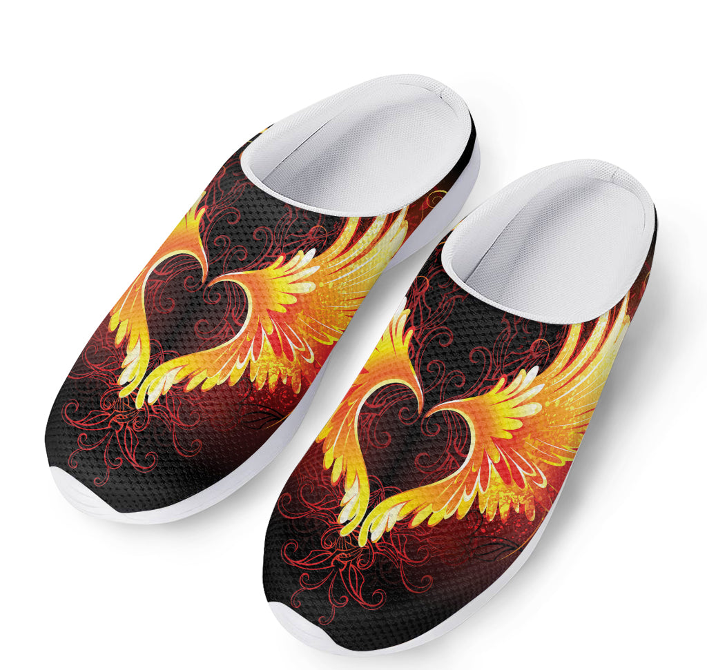 Fire Angel Wings Print Mesh Casual Shoes