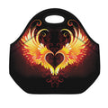 Fire Angel Wings Print Neoprene Lunch Bag