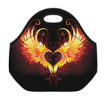 Fire Angel Wings Print Neoprene Lunch Bag