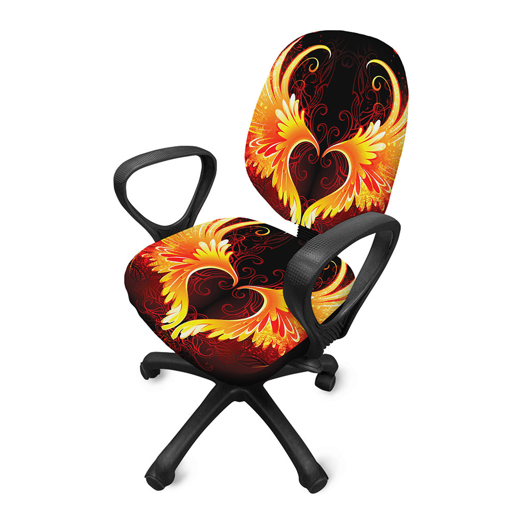 Fire Angel Wings Print Office Chair Cover