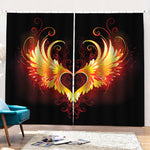 Fire Angel Wings Print Pencil Pleat Curtains